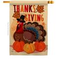Angeleno Heritage 28 x 40 in. Thanksgiving Turkey House Flag with Fall Double-Sided Vertical Flags  Banner Garden AN578968